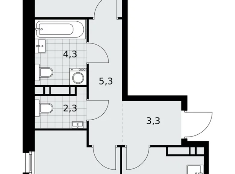 Wohnung 2 zimmer 52 m² poselenie Sosenskoe, Russland