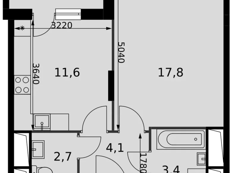 Appartement 1 chambre 41 m² Razvilka, Fédération de Russie