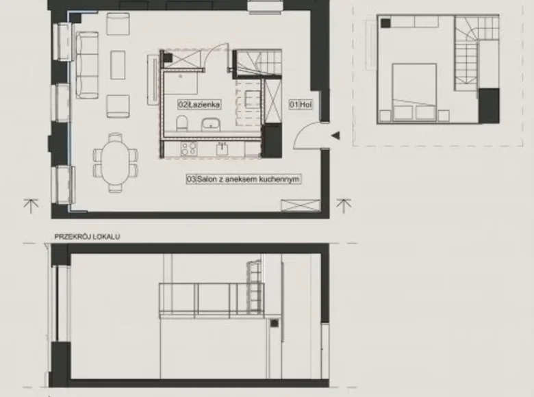 Wohnungen auf mehreren Ebenen 1 Zimmer 73 m² Danzig, Polen