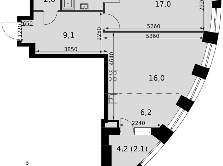 Mieszkanie 1 pokój 57 m² North-Western Administrative Okrug, Rosja