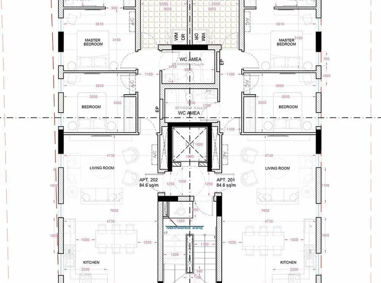 Квартира 2 спальни 108 м² Ларнака, Кипр