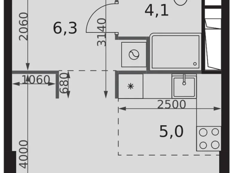 1 room studio apartment 30 m² Moscow, Russia