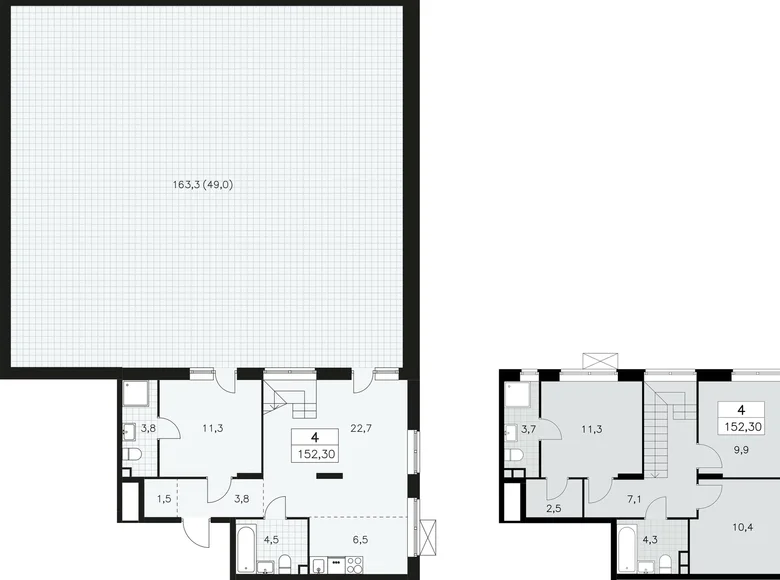 4 room apartment 152 m² poselenie Sosenskoe, Russia