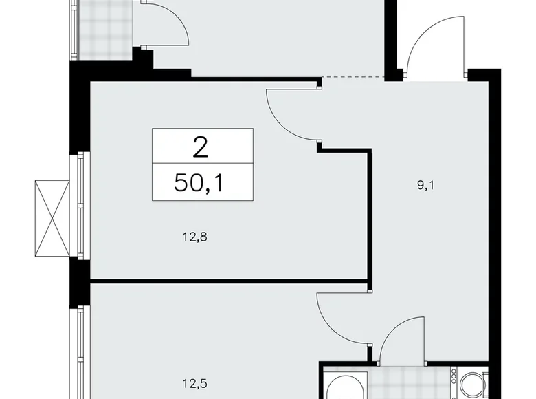 Wohnung 2 Zimmer 50 m² poselenie Sosenskoe, Russland