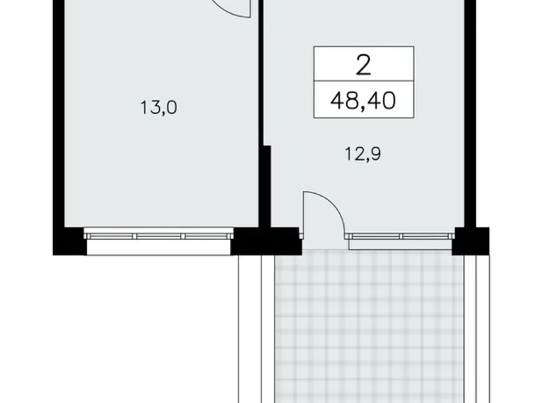 Квартира 2 комнаты 48 м² поселение Сосенское, Россия