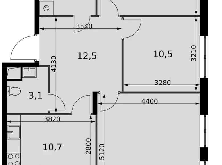 Apartamento 3 habitaciones 83 m² Razvilka, Rusia