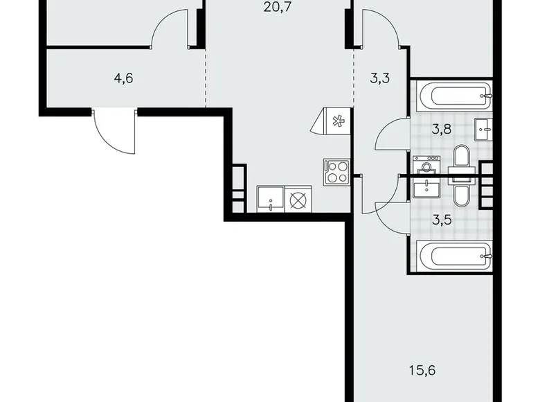 Apartamento 3 habitaciones 76 m² poselenie Sosenskoe, Rusia