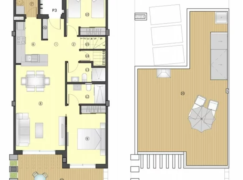 2 bedroom penthouse 150 m² Los Balcones, Spain