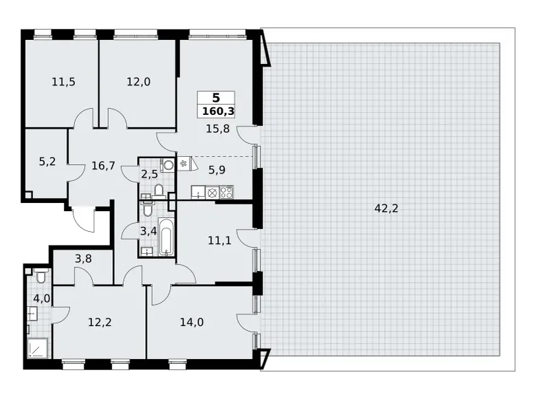 Apartamento 5 habitaciones 160 m² poselenie Sosenskoe, Rusia