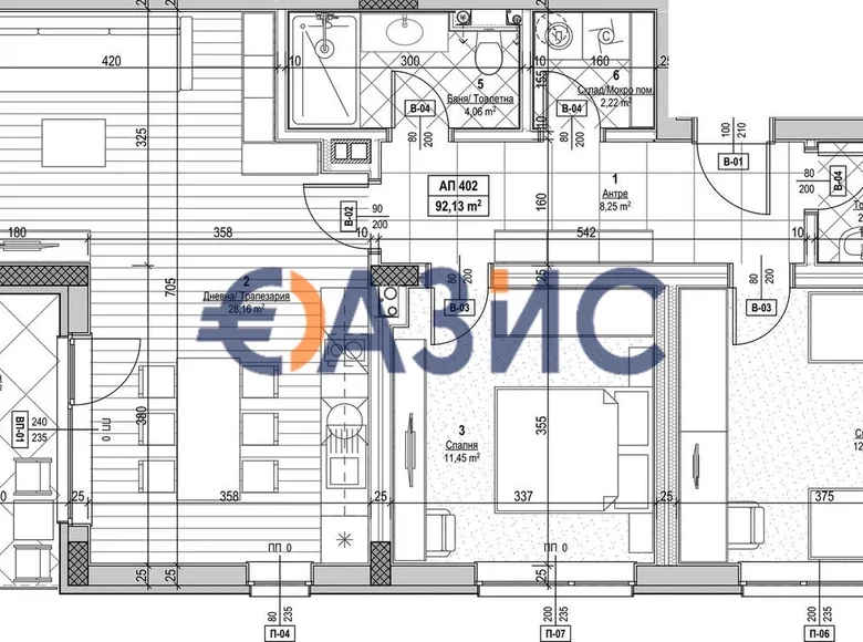 Mieszkanie 3 pokoi 107 m² Nesebyr, Bułgaria