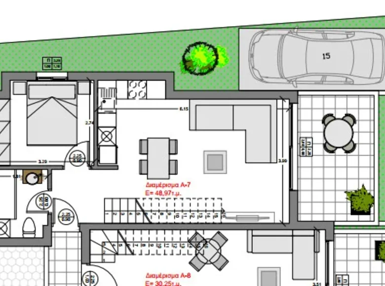2 bedroom apartment 77 m² Kalyves Polygyrou, Greece