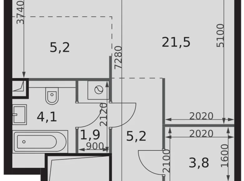 Estudio 1 habitación 42 m² North-Western Administrative Okrug, Rusia