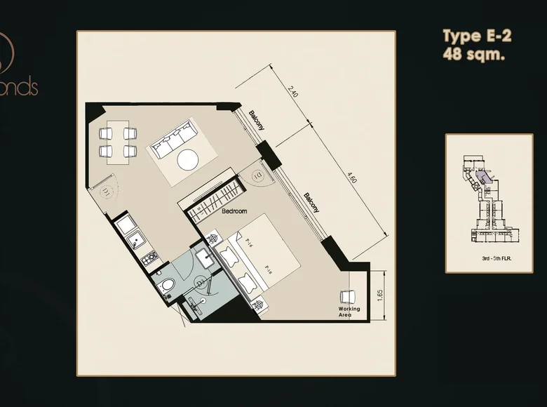 Studio apartment 1 bedroom 30 m² Phuket, Thailand