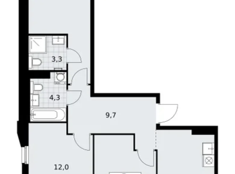 Wohnung 3 zimmer 72 m² Troizk, Russland