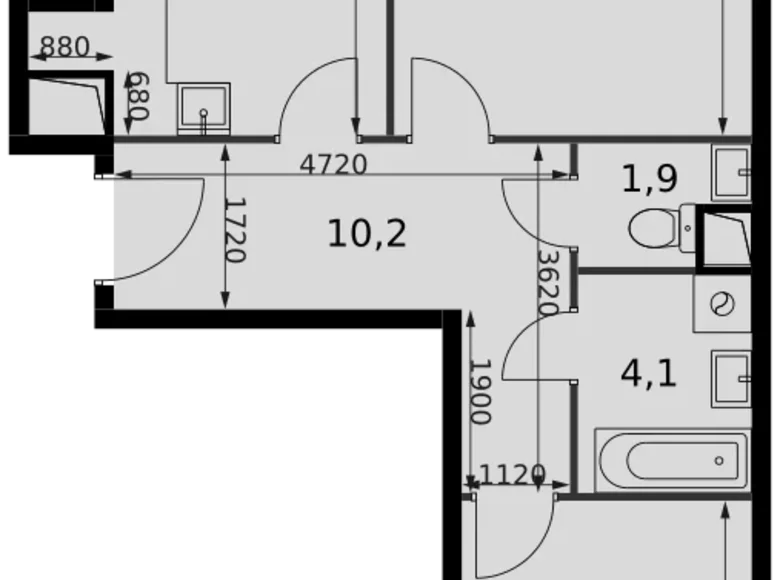 Wohnung 2 zimmer 65 m² Razvilka, Russland