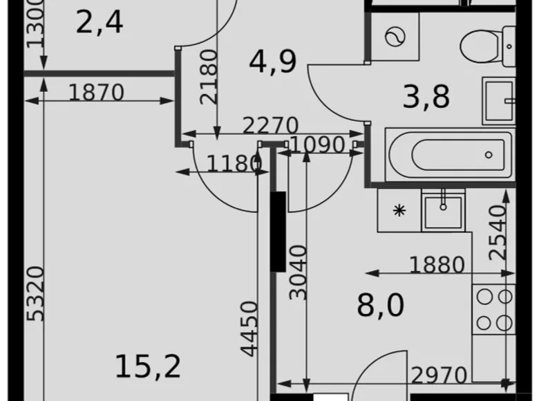 Mieszkanie 1 pokój 36 m² Razvilka, Rosja