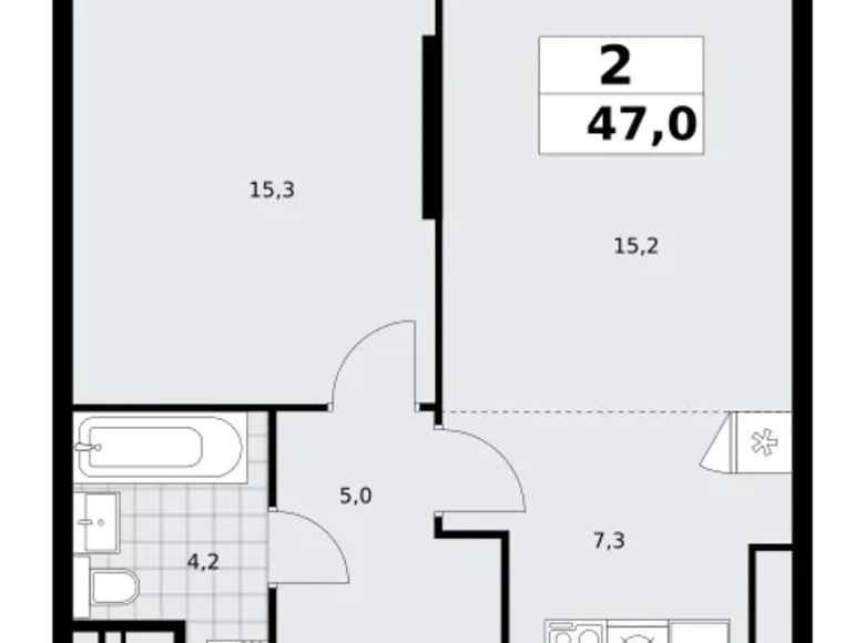 Квартира 2 комнаты 47 м² поселение Сосенское, Россия