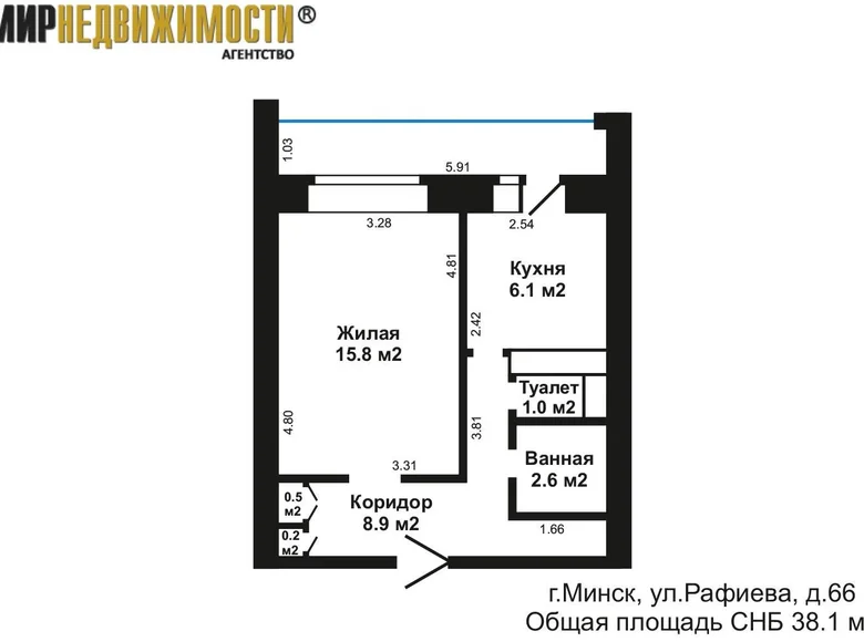 Квартира 1 комната 38 м² Минск, Беларусь