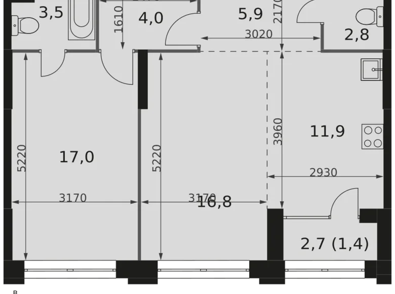 Apartamento 3 habitaciones 63 m² North-Western Administrative Okrug, Rusia