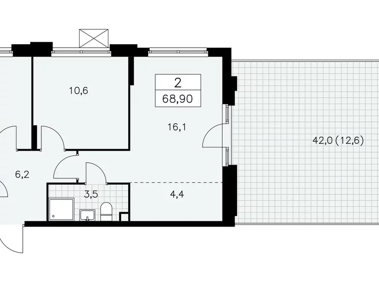 Appartement 2 chambres 69 m² Moscou, Fédération de Russie