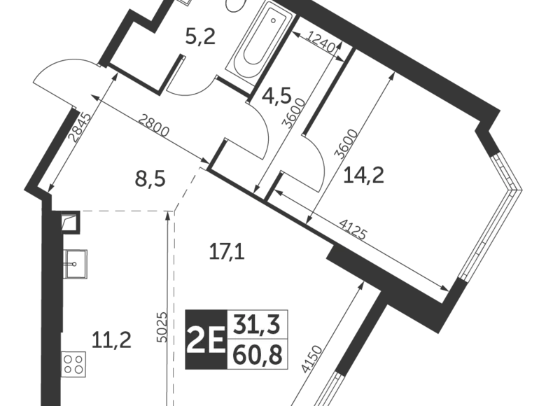 Квартира 2 комнаты 61 м² район Коньково, Россия