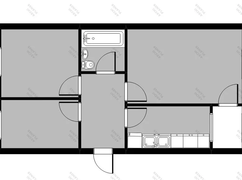 Квартира 3 комнаты 47 м² Варшава, Польша