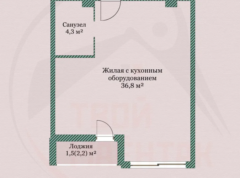 Wohnung 2 zimmer 43 m² Minsk, Weißrussland