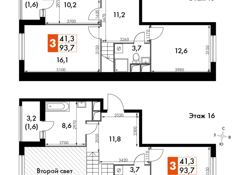 Квартира 3 комнаты 94 м² Развилка, Россия