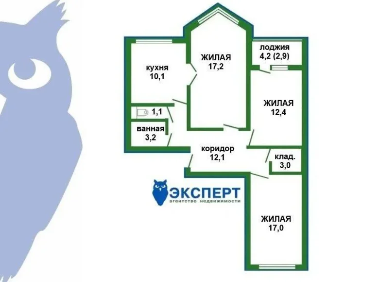 Mieszkanie 3 pokoi 79 m² Mińsk, Białoruś