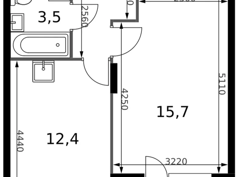 1 room apartment 37 m² Sapronovo, Russia