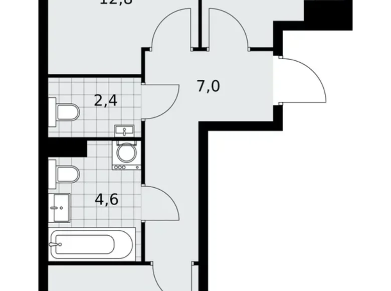 Квартира 2 комнаты 51 м² поселение Сосенское, Россия