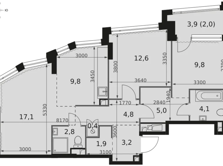 Mieszkanie 3 pokoi 74 m² Moskwa, Rosja