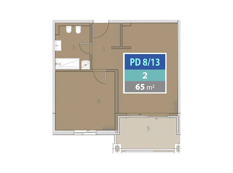 Apartamento 2 habitaciones 65 m² Provodina, Montenegro
