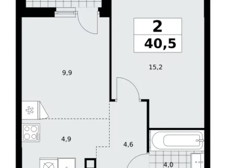 Wohnung 2 zimmer 41 m² Moskau, Russland