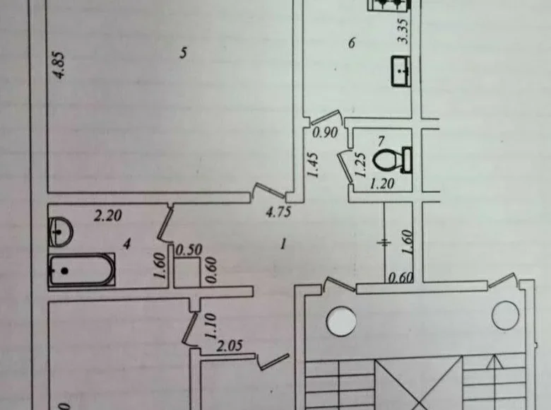 Xona 3 xonalar 68 m² Toshkentda