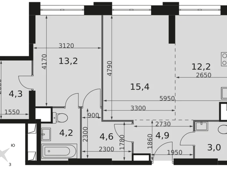 Wohnung 3 zimmer 62 m² Nordwestlicher Verwaltungsbezirk, Russland