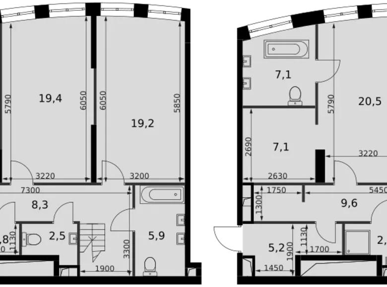 Mieszkanie 4 pokoi 156 m² North-Western Administrative Okrug, Rosja