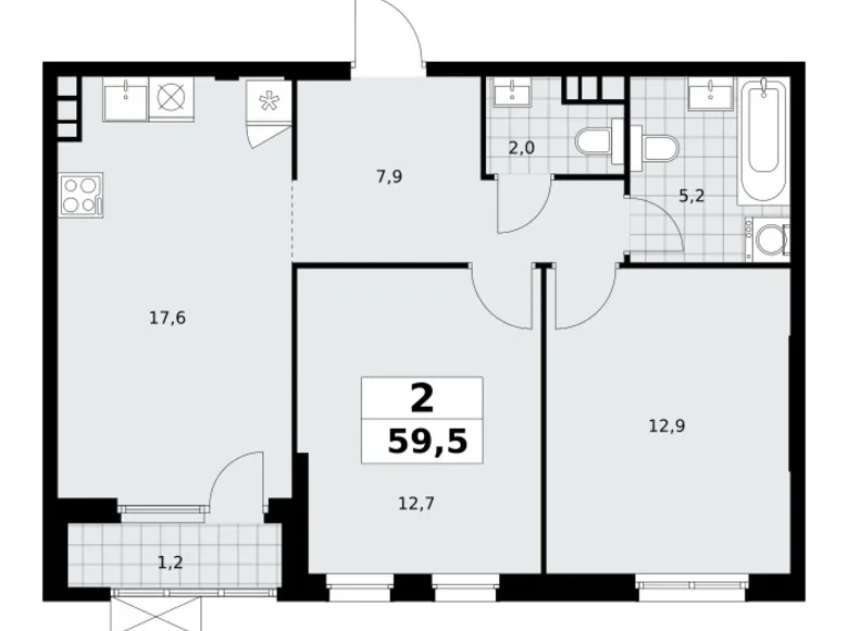 Wohnung 2 zimmer 60 m² Südwestlicher Verwaltungsbezirk, Russland