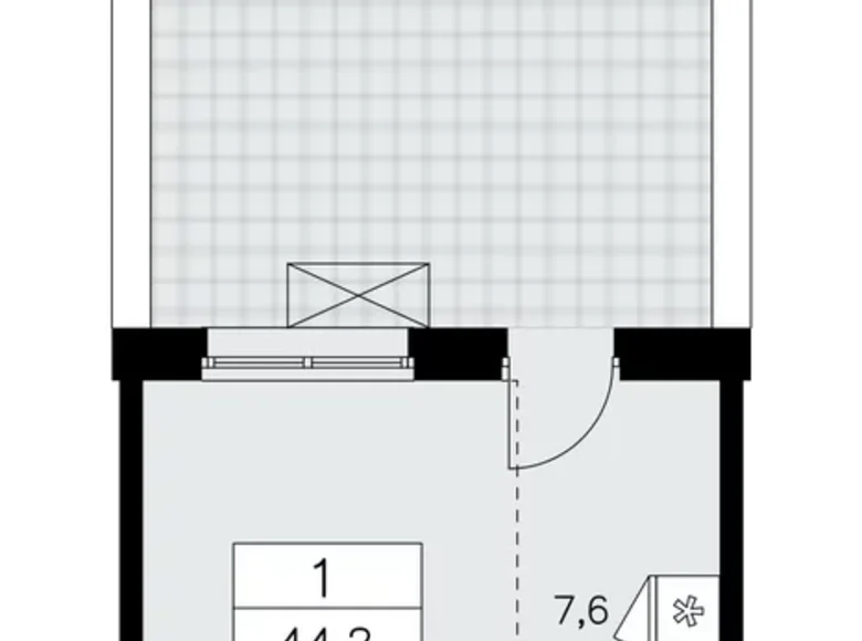 1 room apartment 44 m² poselenie Sosenskoe, Russia