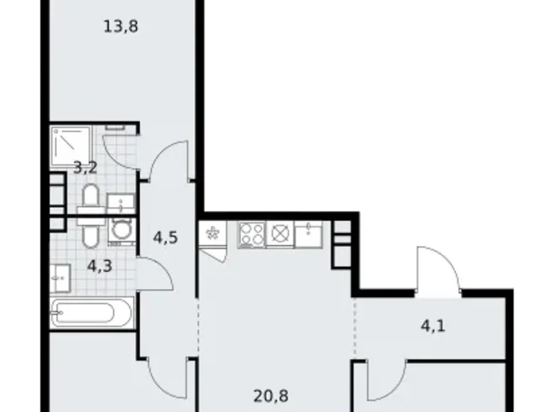 Apartamento 3 habitaciones 75 m² Vnukovo, Rusia