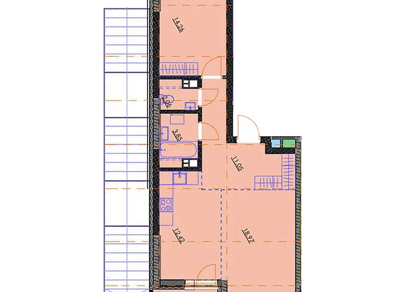 2 room apartment 66 m² Minsk, Belarus