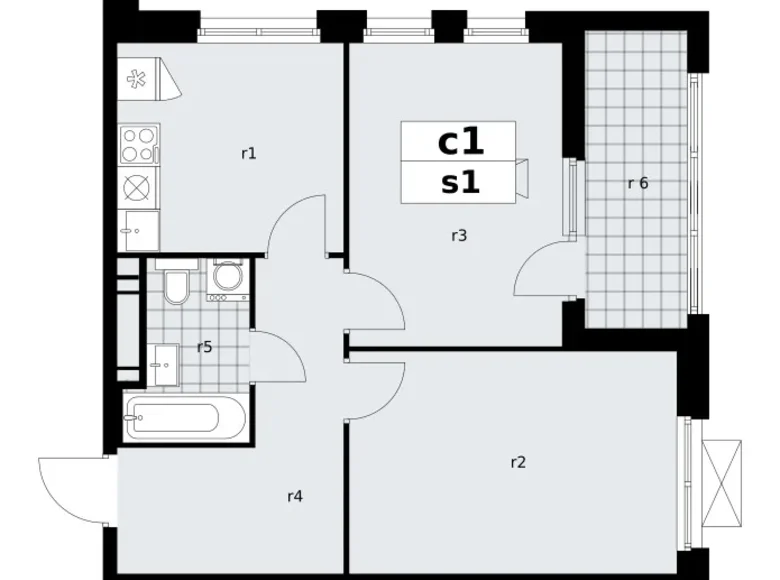 Wohnung 2 zimmer 52 m² poselenie Sosenskoe, Russland