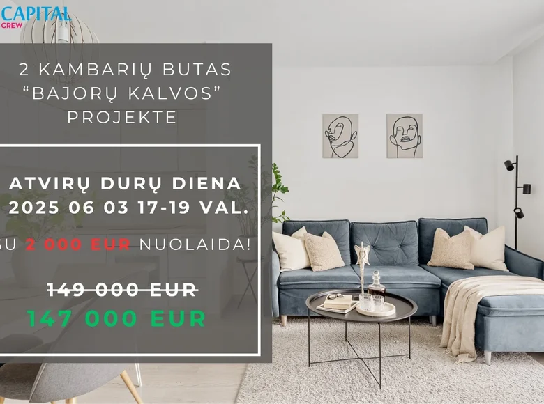 2 room apartment 43 m² Vilnius, Lithuania