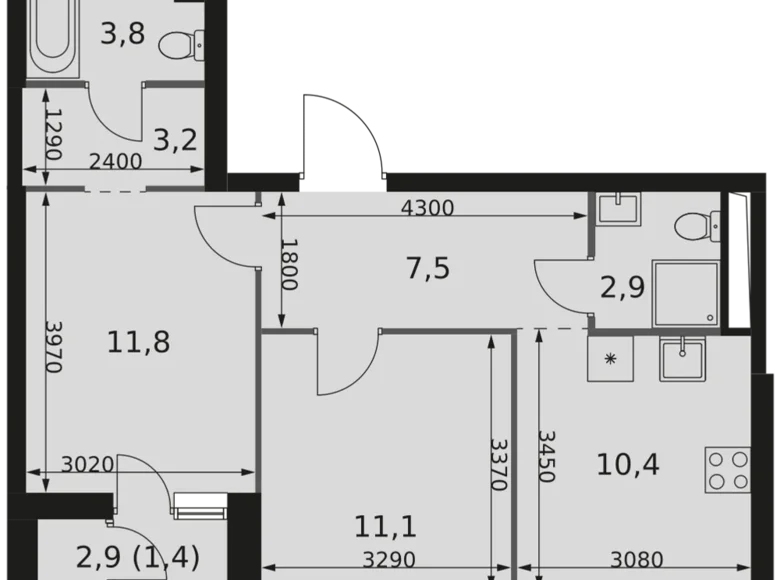 Wohnung 2 zimmer 52 m² Moskau, Russland