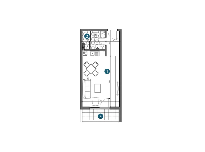 Mieszkanie 32 m² Dobrota, Czarnogóra