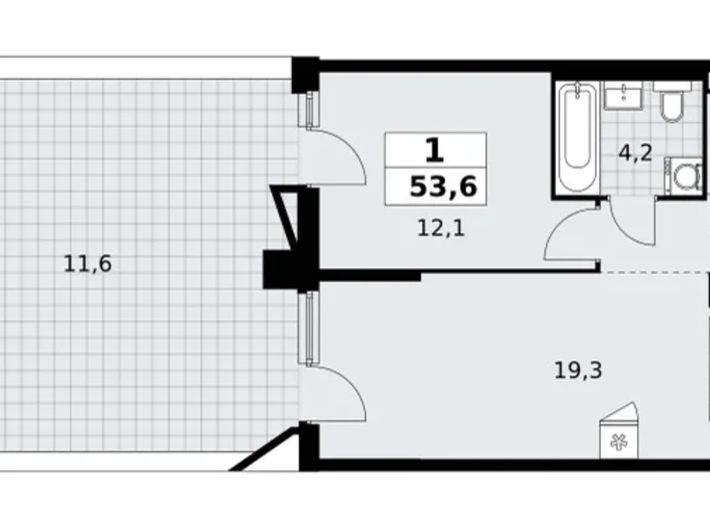 Apartamento 1 habitación 54 m² poselenie Sosenskoe, Rusia