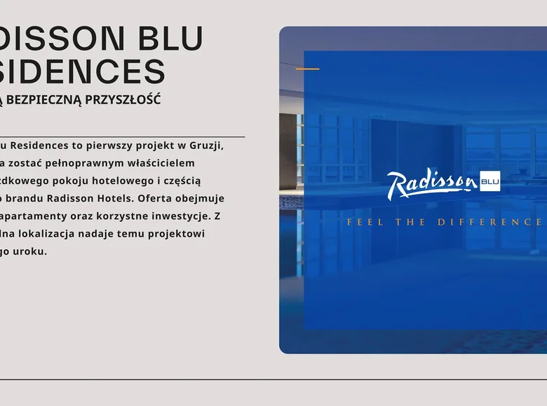 Hotel rooms at Radisson Blu Residences Batumi.