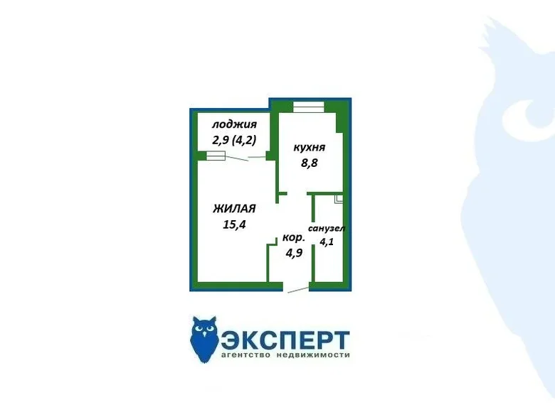 1 room apartment 36 m² Soniečny, Belarus