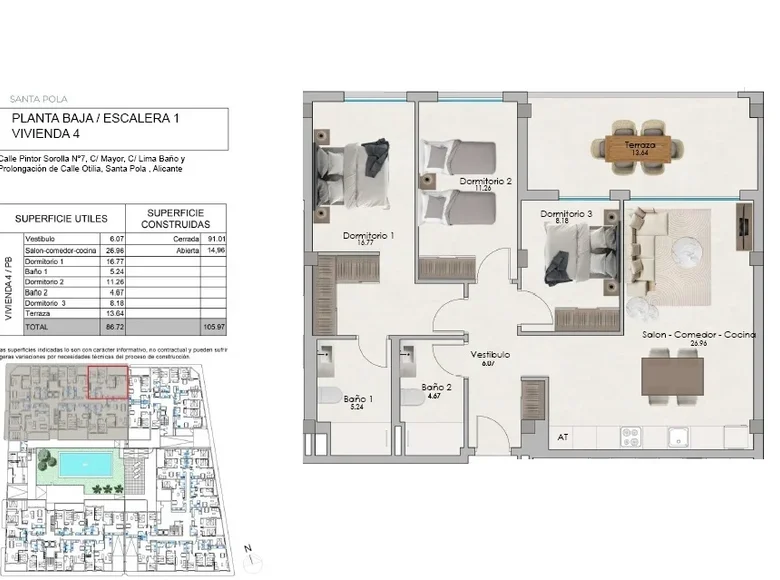 Wohnung 4 Zimmer 106 m² Santa Pola, Spanien