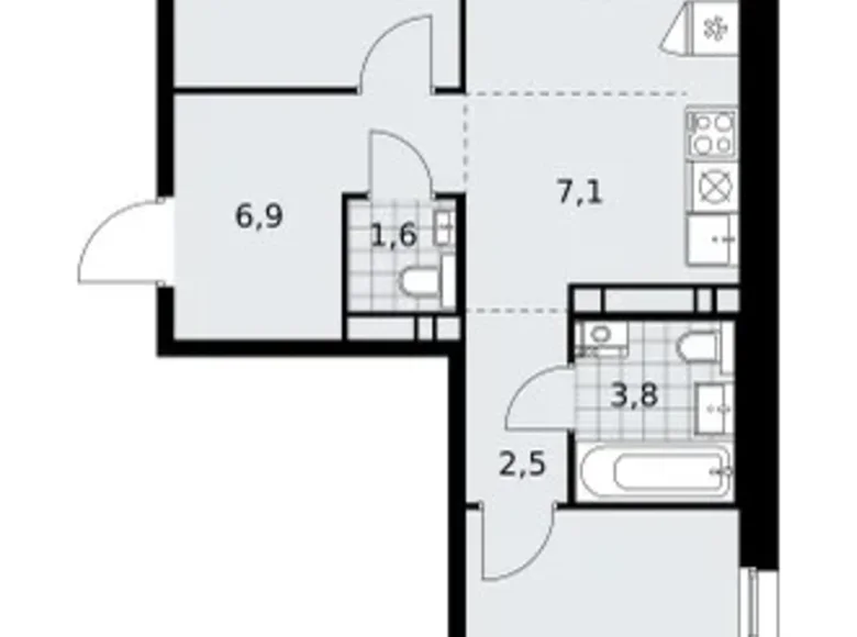 3 room apartment 60 m² poselenie Sosenskoe, Russia